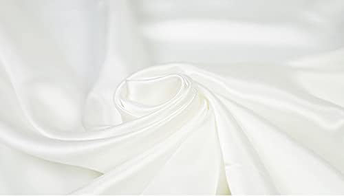 100cm*140cm White Natural Silk Satin Fabric 12 Momme Soft Silk Cotton Fabric Lining Material for Sewing