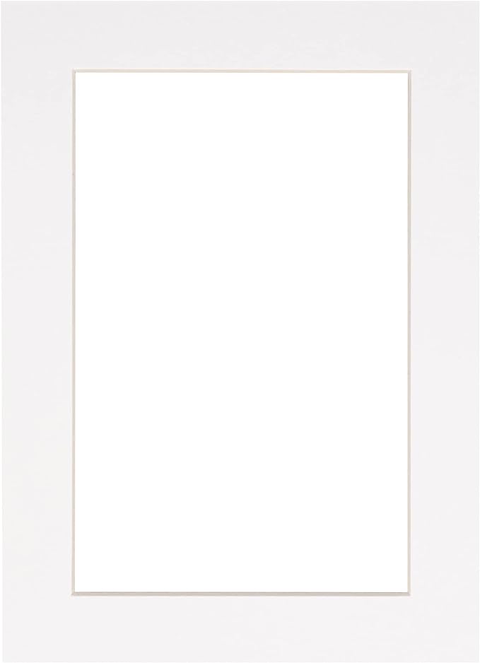 Pack of Ten Acid Free 8x10 Mats Bevel Cut for 5x8 Photos - White Precut Matboards with Backing Boards and Self Seal Photo Mat Bags for Pictures, Photos, Framing - 4-ply Thickness