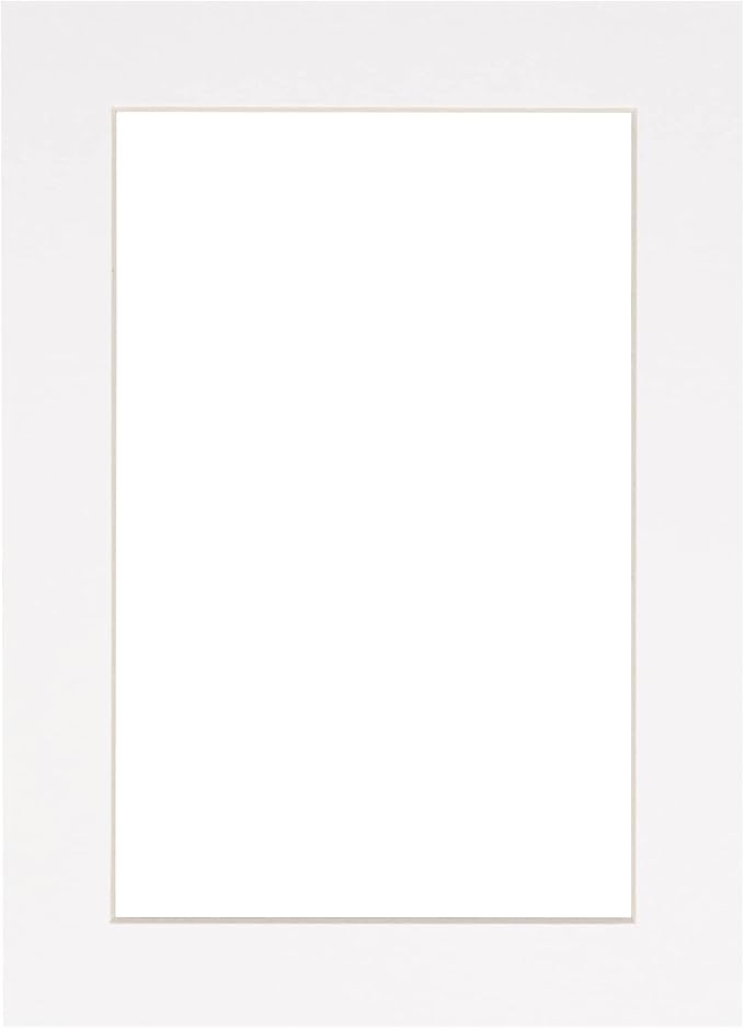 Poster Palooza 8x10 Mat Bevel Cut for 5x8 Photos - Acid Free White Precut Matboard - For Pictures, Photos, Framing - 4-ply Thickness