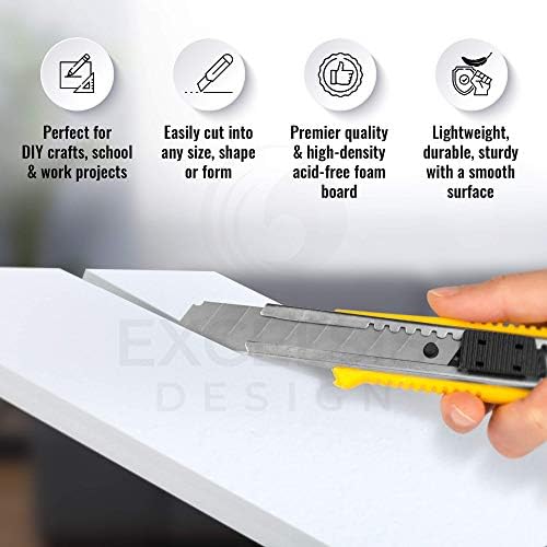 15 Pack Foam Board | White Foam Board 3/16 Inch Thick White Core Mat | Backing Board for Presentations, Signboards, Arts, Display and Crafts with Double-Sided Sheet - 8x10 Inches