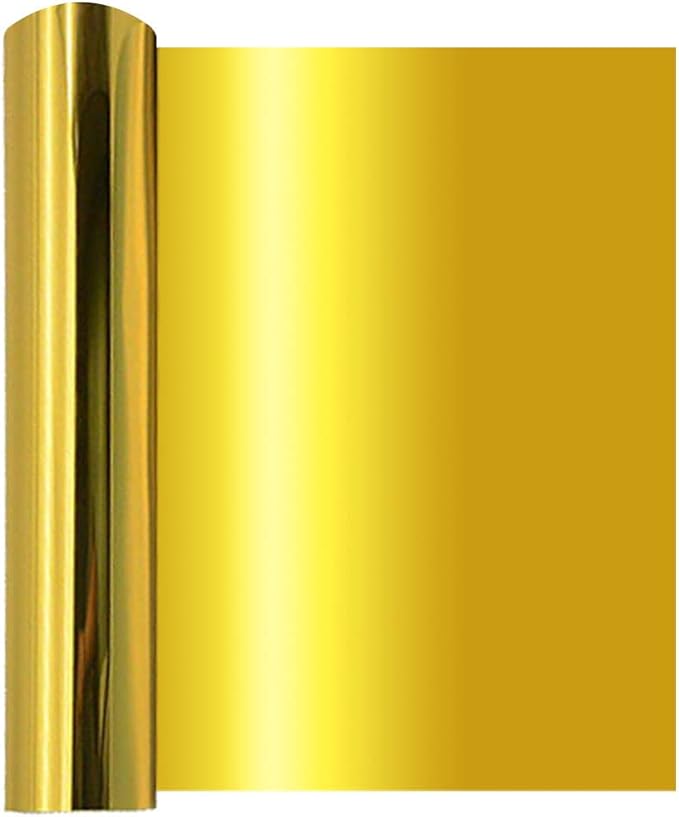 Tvinyl Warehouse Gold HTV Foil Heat Transfer Vinyl Roll 12" x 6FT for T-Shirt, Compatible with All Cutters