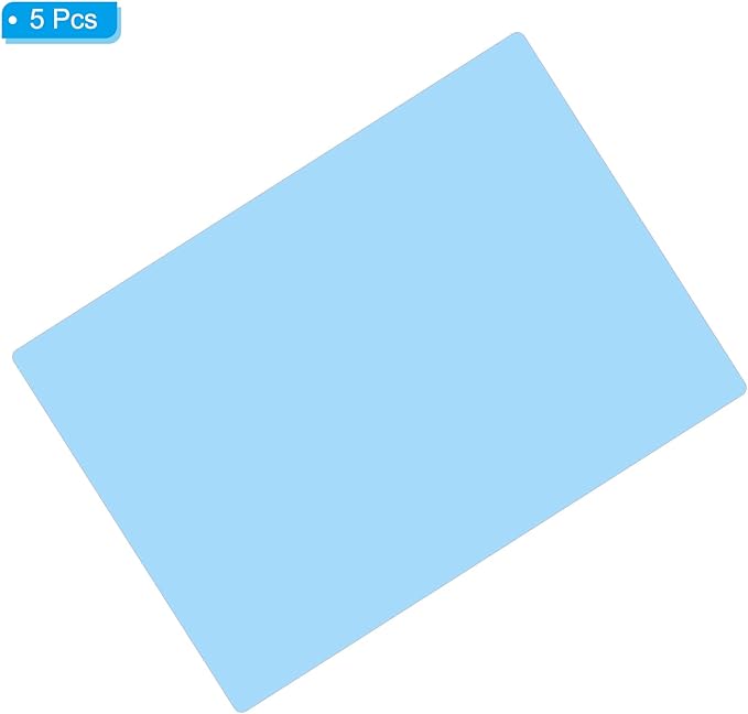 PATIKIL A4 Size Guided Reading Sheet, 5pcs Correction Lighting Gel Filter Colored Overlay Transparent Color Film for Classroom Photo Studio, Sky Blue