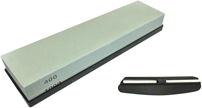 YKLP Knife Sharpening Stone,Whetstone Set Kitchen Knife Sharpener Stone 2 Side 400/1000 Grit,Wet Stones for Sharpening Chisel Blades, Knives, Scissor Blades with Non-slip Rubber Base and Angle Guide