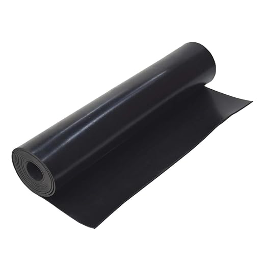 DOBTIM Neoprene Rubber Sheet Rolls 1/16 (.062)" Thick X 12" Wide X 5' Long, Solid Rubber Strips Use for Gaskets DIY Material, Supports, Leveling, Sealing, Protection, Abrasion, Flooring, Black