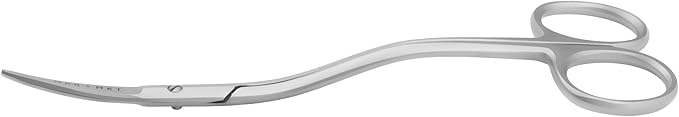 Applique Long Thin Needlepoint Blade 6.1 Inch - Double Bent Curved Offset Handle Scissors with Pouch Sleeve for Embroidery, Fabric, Thread, Knitting, Sewing, Arts & Craft (Satin)