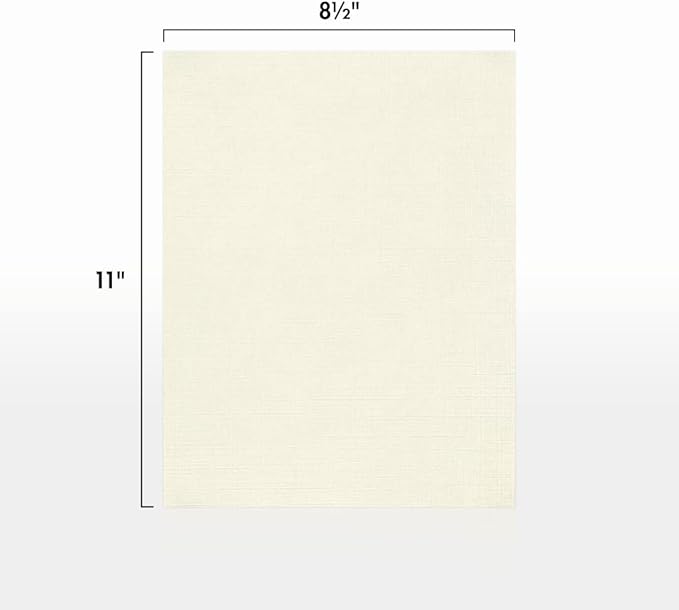 LUXPaper 8.5" x 11" Paper | Letter Size | Natural Linen | 32lb Paper Weight (80lb. Text) | 50 Qty