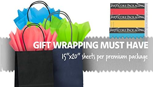 Flexicore Packaging Light Pink Pin Stripe Print Gift Wrap Tissue Paper Size: 15 Inch X 20 Inch | Count: 50 Sheets | Color: Light Pink Pin Stripe