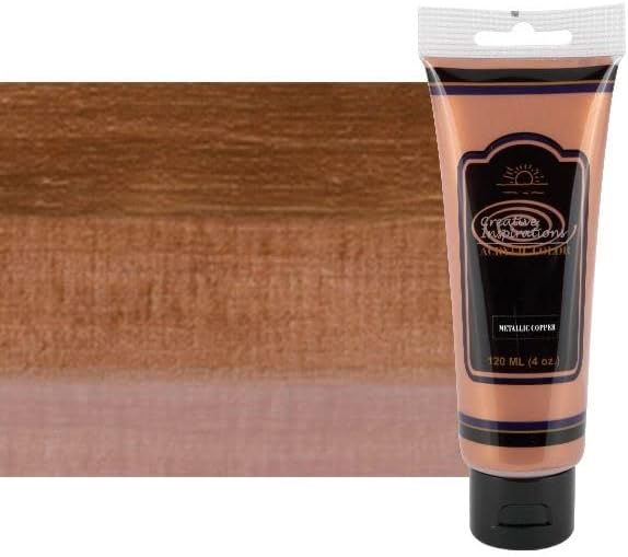 Creative Inspirations Acrylic Paint - Metallic Copper - 120 mL Tube - Smooth & Creamy Consistency, Vibrant Pigmentation, Great Coverage for Artists - Clean Up with Soap & Water