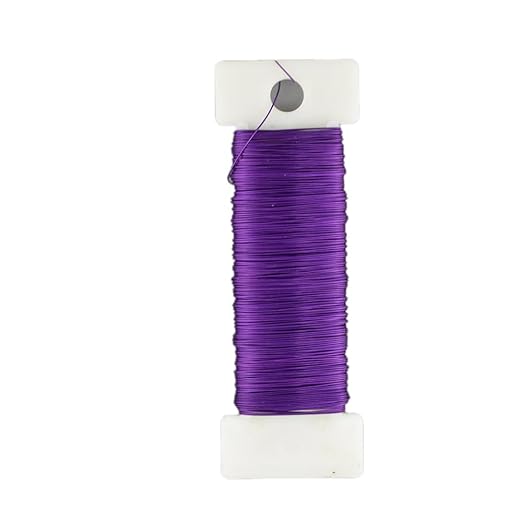 HAHIYO 26Gauge Purple Metal Floral Wire - 1 Roll, 38 Yards (115 Feet) - Flexible Paddle Wire for Craft, Christmas Wreath, Flower Arrangement, Bouquet Wrapping, Wedding, DIY