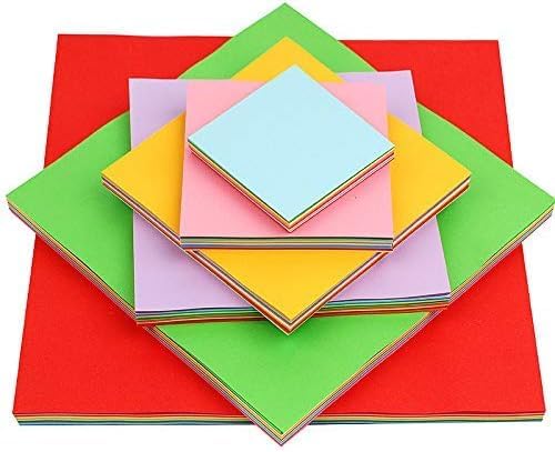 2 Pack 10 Colors Origami Paper Double Sided Color 100 Sheets Square Easy Fold Paper for Beginner (Centimeters, 15x15)