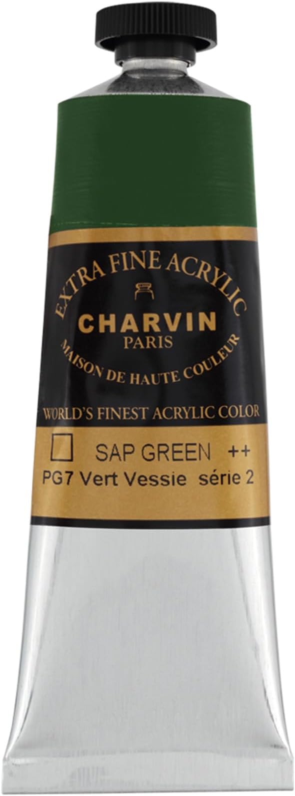 Charvin Extra Fine Professional Acrylic Paint - Sap Green, 150ml Tube, Triple-Milled, Lightfast Pigments, Open Stock Artist Acrylic Paints in Nature-Inspired Hues