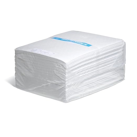PIG Oil-Only Absorbent Mat Pad | Pack of 100 Mediumweight Oil Pads | Absorbs Oil | 23 oz Absorbency | 20" L x 15" W | MAT455