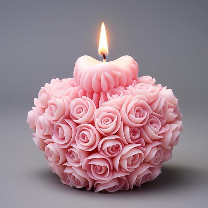 Rose Flower Heart Peony Resin Casting - Resin Casting Silicone Molds for Home Decor & Candle Making Wave Spiral Mold