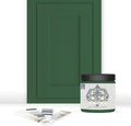 ALL-IN-ONE Paint, Durable cabinet and furniture paint. Built in primer and top coat, no sanding needed. Includes our 30 featured color card - Trinity (green), 8oz Sample