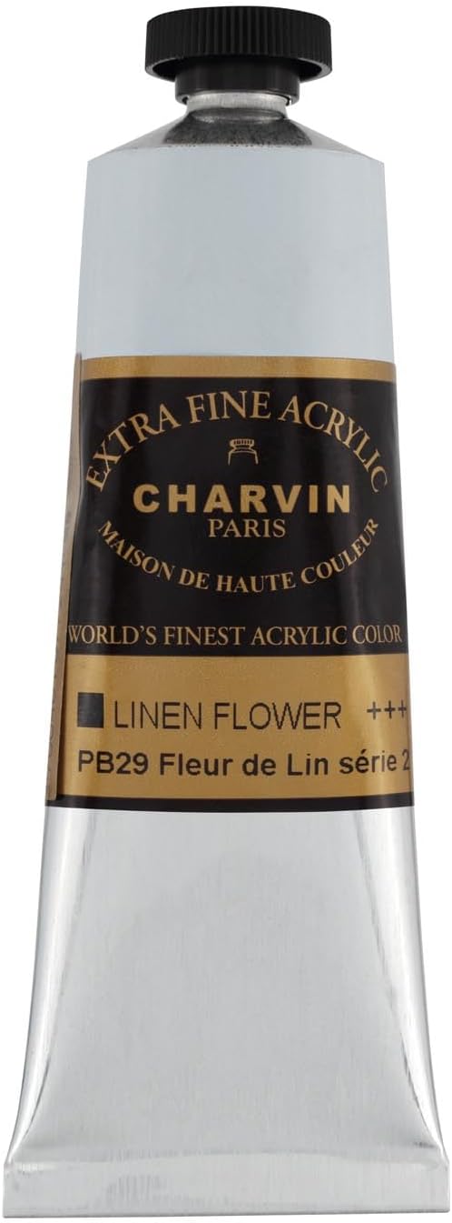 Charvin Extra Fine Professional Acrylic Paint - Linen Flower, 60ml Tube, Triple-Milled, Lightfast Pigments, Open Stock Artist Acrylic Paints in Nature-Inspired Hues
