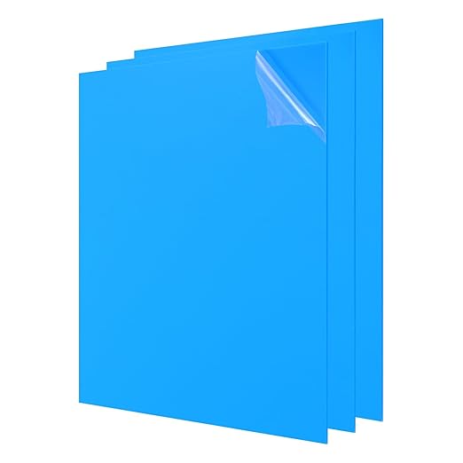 uxcell 3Pcs Acrylic Sheets 12x12 Inch Acrylic Panel 1/8 Inch-3mm Plastic Board for Picture Frames Sign Holders DIY Display Projects Craft, Blue