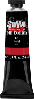 Soho Urban Artist Oil Paint - Scarlet, 50 ml Tube - Best Valued Oil Colors for Painting, Excellent Pigment Load