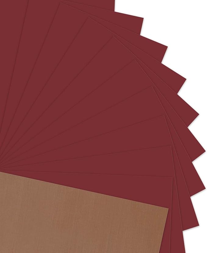JANDJPACKAGING Maroon Heat Transfer Vinyl for T- Shirts- 10 Sheets,10"x12" Maroon HTV Iron On Vinyl Compatible with Cricut Cutting Machine and Silhouette Cameo Including PTFE Sheet
