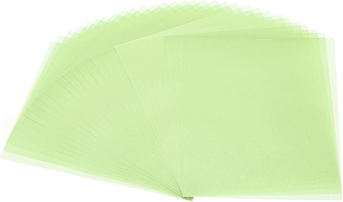 PATIKIL 30 Sheets Vellum Paper 4.25x5.5, Vellum Paper Printable Translucent Paper 100GSM Colored for Invitations Laser Inkjet Printing Card Making Crafting Wedding Tracing, Green