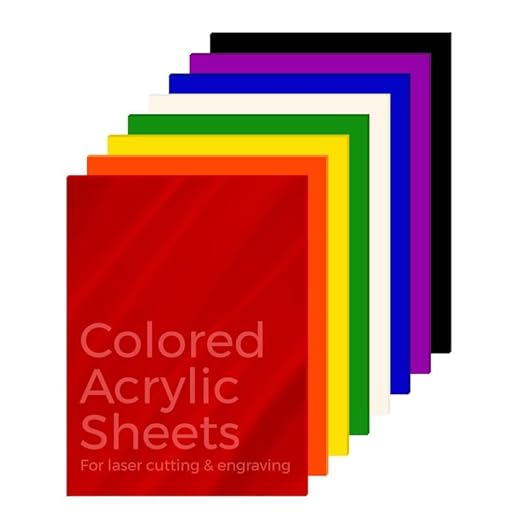 KastLite Colored Acrylic Sheets Nominal 6" x 24" - Plastic Sheet Easy to Cut, Saw, Shape, Laser Cut - Ideal for Arts & Crafts & DIY Projects- Durable, Lightweight, Scratch Resistant - Red 8 Pack