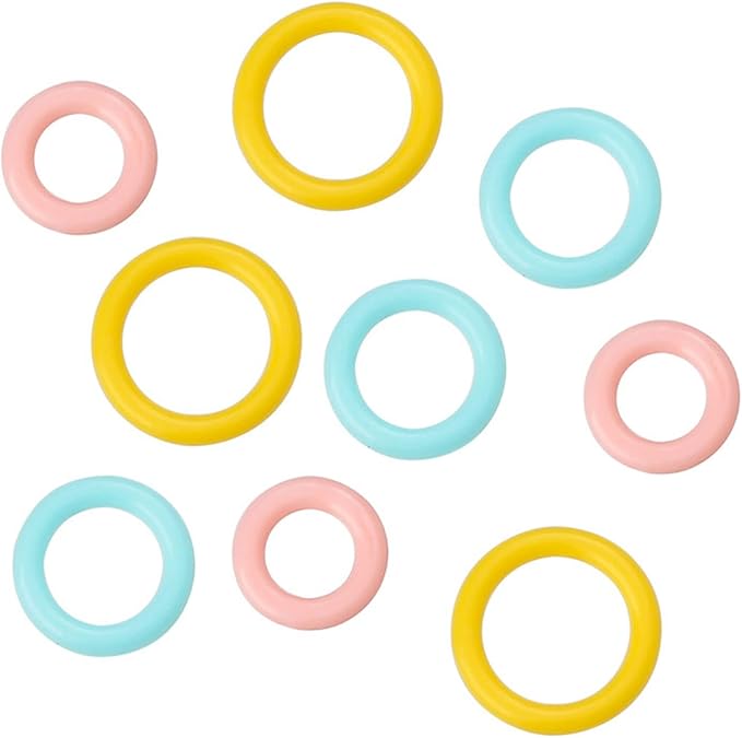 Hilsayum 240PCS Round Knitting Stitch Rings Plastic Crochet Stitch Markers with 10 Grid Storage Box Sewing Accessories