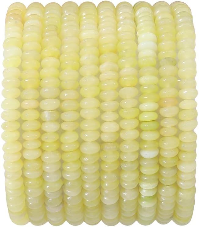 Natural Lemon Jade Disk Stone Beads 4x2mm 160pcs Rondelle Loose Semi Gemstone Beads for Jewelry Making Design