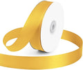 KMER LIFE 1 inch Wide x 50 Yards Yellow Single Faced Polyester Satin Ribbon, Yellow Satin Ribbon Perfect for Wedding Decor, Wreath, Crafts, Gift Wrapping & Other Projects (Yellow)