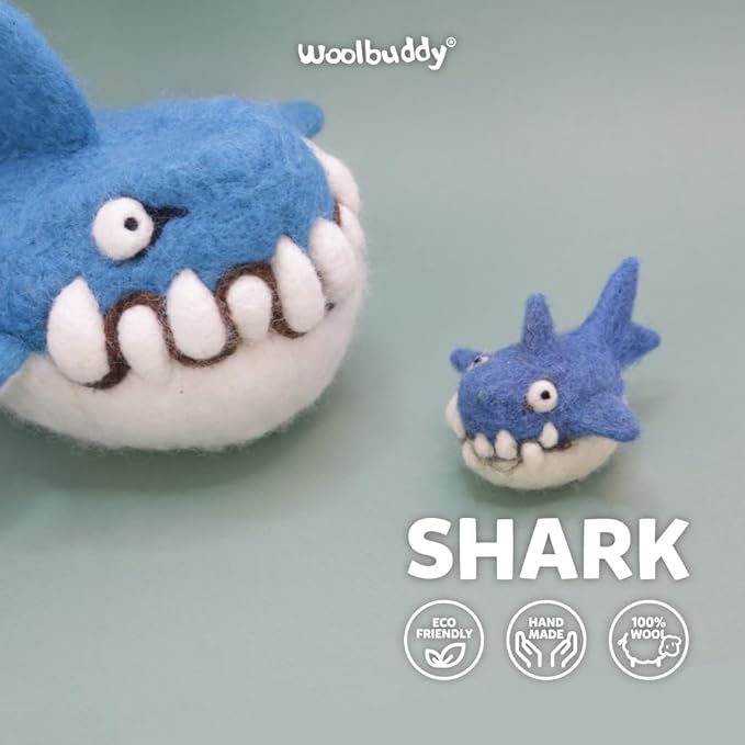 Woolbuddy Needle Felting Kit for Beginners Adults, Shark Sea Animal Project, Includes Tools, Supplies, and Instructions for Easy DIY Crafts