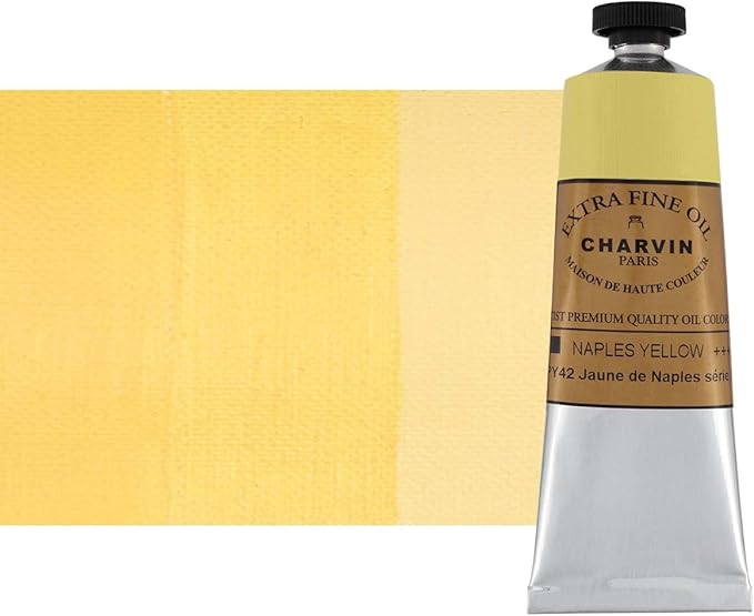 Charvin Extra Fine Oil Paint, Naples Yellow 60 ml - Triple-Milled, Rich Texture, Poppy Oil-Based, Light-Fast, Handmade, Archival Quality