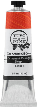 Tusc & Pine Artist Oil Paint - Permanent Orange Deep, 150 ml, Non-Yellowing, Rich & Creamy Consistency, Maximum Pigment Load, Small Batch Milled Oil Paints Made in the USA for Professional Artists