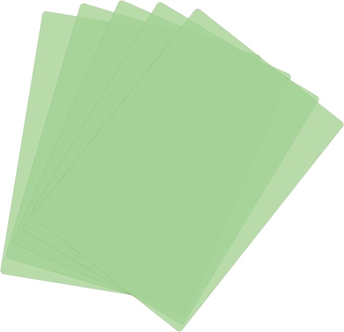 PATIKIL A4 Size Guided Reading Sheet, 5pcs Correction Lighting Gel Filter Colored Overlay Transparent Color Film for Classroom Photo Studio, Grass Green