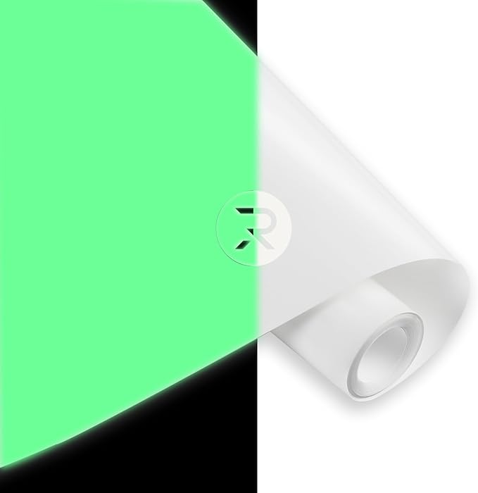HTVRONT Glow in The Dark HTV Vinyl - 12" x 8ft Heat Transfer Vinyl for Shirts, Glow in The Dark HTV Luminous Iron on Vinyl - Easy to Cut & Weed (Yellow-Green)