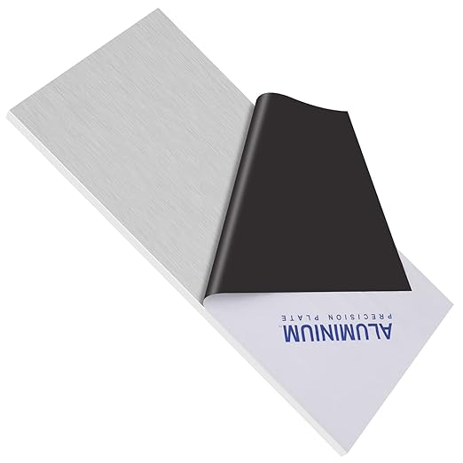 6061 T651 Aluminum Sheet Metal 6 x 12 x 5/16 (0.315”) Inch Flat Plain Aluminum Plate Covered with Protective Film, Heat Treatable Rectangle 8MM Thick Aluminum Metal Plate for Industrial, Crafting