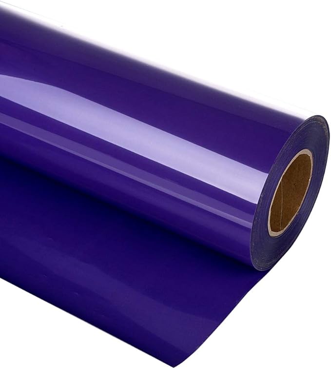 Guangyintong 12" x 12ft Heat Transfer Vinyl Rolls - Purple Matte Surface HTV for T-Shirts - Easy Cut & Weed for Heat Vinyl DIY Design