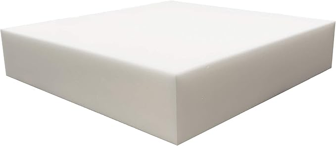 FoamRush 6" H x 24" W x 24" L Upholstery Foam Cushion High Density (Square Foam for Dining Chairs, Chair & Wheelchair Seat Cushion Replacement)