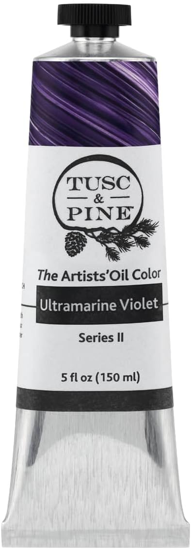 Tusc & Pine Artist Oil Paint - Ultramarine Violet, 150 ml, Non-Yellowing, Rich & Creamy Consistency, Maximum Pigment Load, Small Batch Milled Oil Paints Made in the USA for Professional Artists