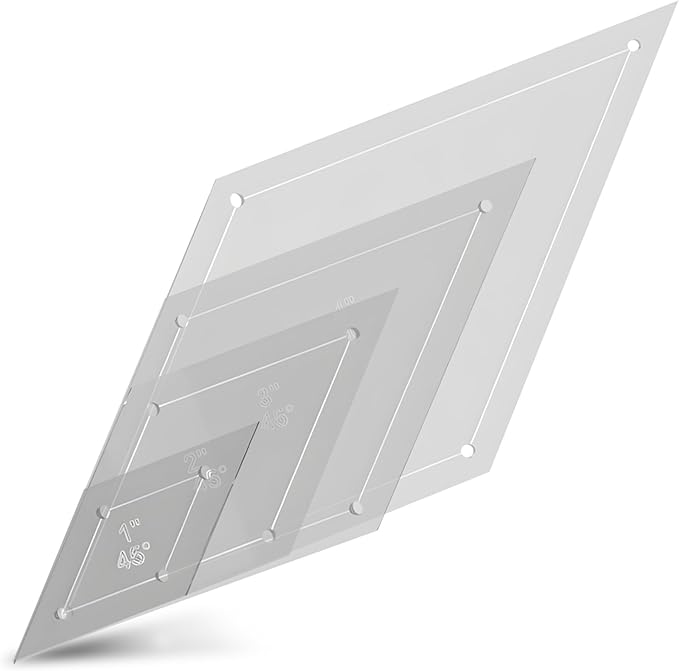 Quilting Acrylic Template Set | Precision Tools for Quilting Enthusiasts | Diamond Design | Includes Sizes 4", 3", 2", 1" | 1/8 Clear Acrylic | 1/4" Seam Allowance for Accuracy