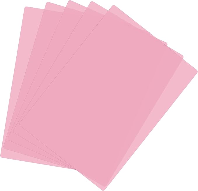 PATIKIL A4 Size Guided Reading Sheet, 5pcs Correction Lighting Gel Filter Colored Overlay Transparent Color Film for Classroom Photo Studio, Pink