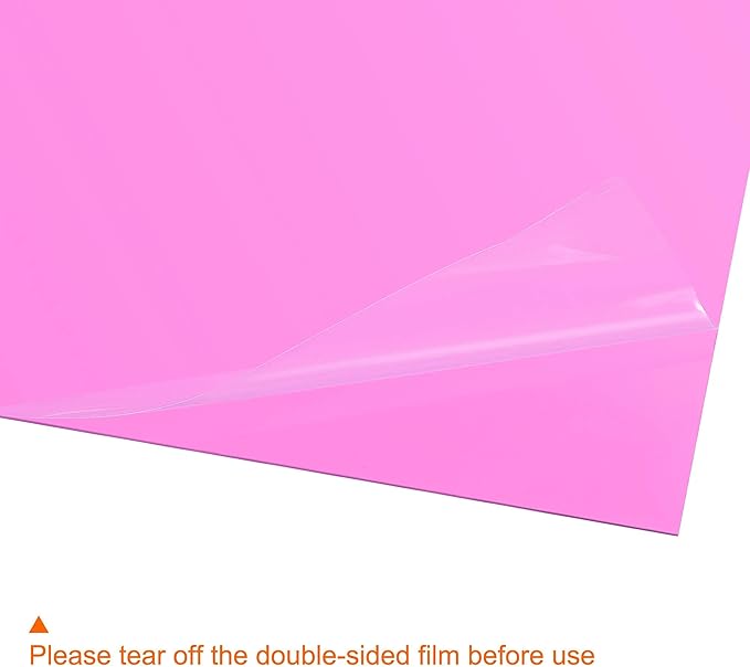 uxcell 4Pcs A4 Gel Light Lighting Filter Overlay Transparent Color Correction Plastic Vinyl PVC Sheets Photography Television Pink,0.3mm