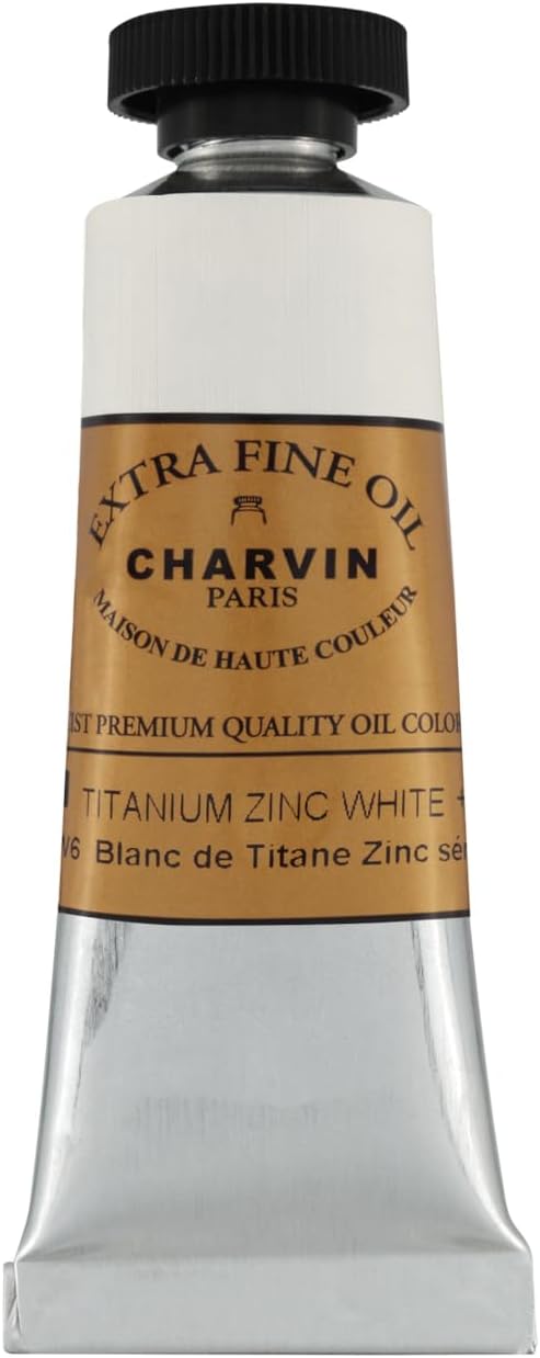 Charvin Extra Fine Oil Paint, Titanium Zinc White 20 ml - Triple-Milled, Rich Texture, Poppy Oil-Based, Light-Fast, Handmade, Archival Quality