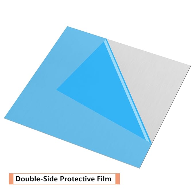 6061 T651 Aluminum Sheet Metal 12 x 12 x 1/16 (0.63”) Inch, Flat 1.5MM Aluminum Metal Plate for Crafting, Industrial, Double-Side Protective Film