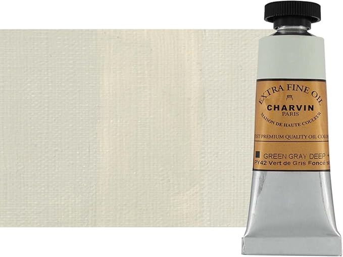 Charvin Extra Fine Oil Paint, Green Grey Dark 20 ml - Triple-Milled, Rich Texture, Poppy Oil-Based, Light-Fast, Handmade, Archival Quality
