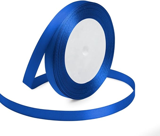 KMER LIFE Solid Color Royal Blue Satin Ribbon 3/8 Inches x 25 Yards, Ribbons Perfect for Crafts, Wedding Decor, Bow Making, Sewing, Gift Package Wrapping and More
