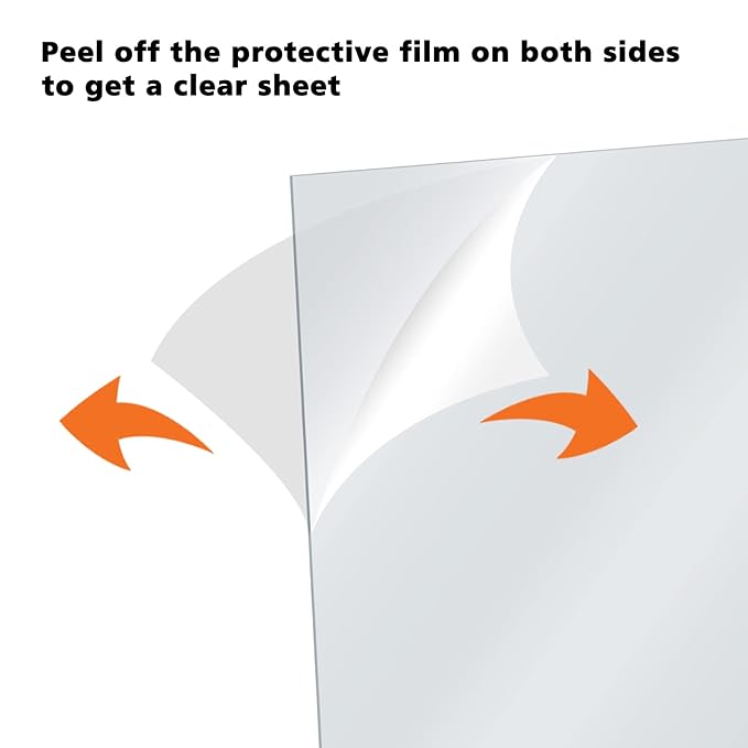 Egofine Plexiglass Sheets Acrylic Sheets 6 Pack of 18x24’’ 0.04 Thick Clear Plastic Cast Transparent Plexi Glass for Crafting Projects, Replacement Picture Frame Glass, DIY Display, Easy to Cut