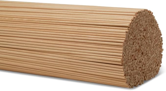 Dowel Rods Wood Sticks Wooden Dowel Rods 1/8 x 12 Inch Unfinished Hardwood Sticks for Crafts and DIYers 1000 Pieces by Woodpeckers