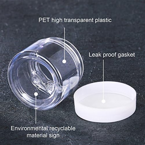 12 Pack Small Plastic Containers with Lids Clear Plastic Favor Storage Jars Wide Mouth for Beauty Products (2 Ounce, White)