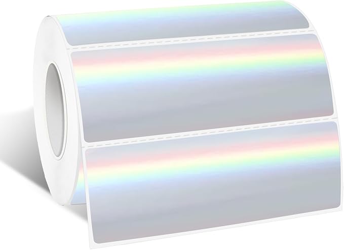 1" x 3" Holographic Thermal Label Stickers,Printable Rainbow Glitter Thermal Printer Sticker Labels for Gift Wrapping, Self-Adhesive Name Price Tag DIY Custom Logo Design (500 pcs)