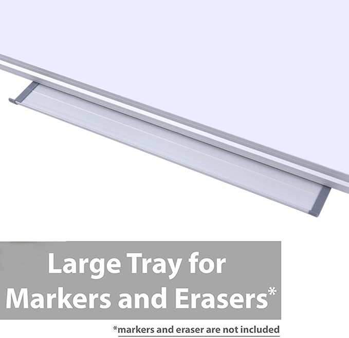 40 x 28-in Magnetic Dry Erase Board with Pen Tray| Aluminum Frame Portable Wall Large Whiteboard Message Presentation Board for Office & Classroom