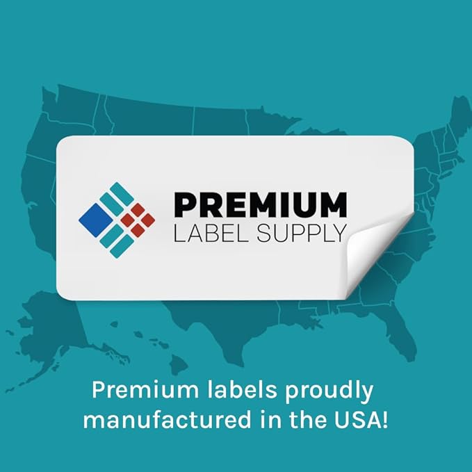 Premium Label Supply Glossy White Sticker Labels – 4" x 3.33" – (6 per Sheet) (Glossy White for Laser Only, 60 Labels)