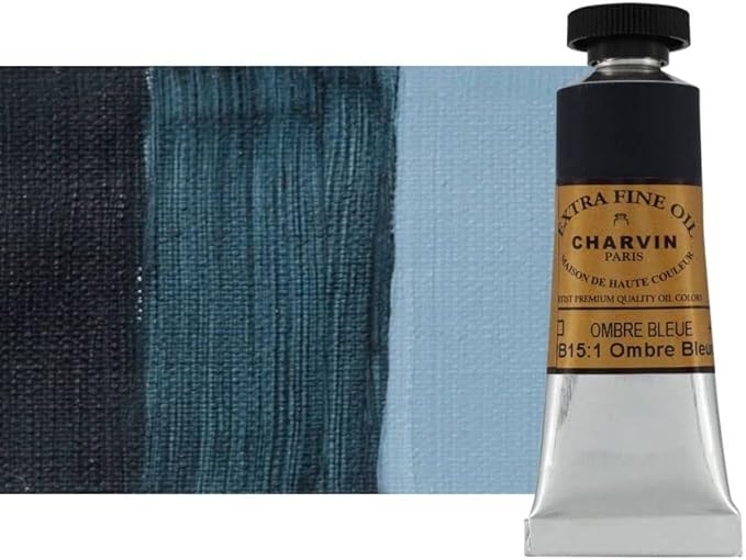 Charvin Extra Fine Oil Paint, Blue Shadow 20 ml - Triple-Milled, Rich Texture, Poppy Oil-Based, Light-Fast, Handmade, Archival Quality